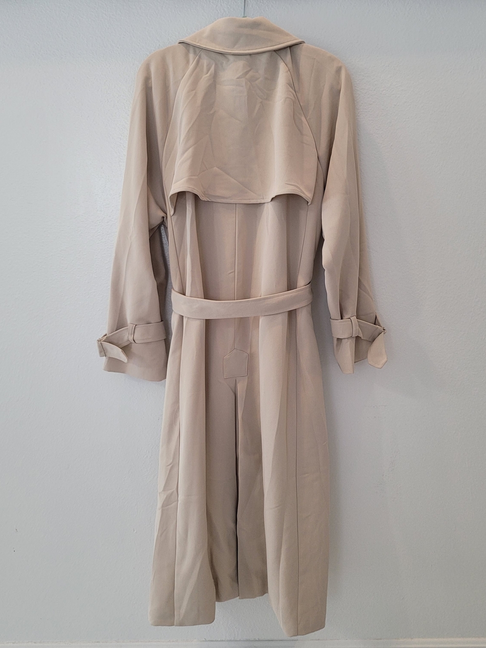 Fore Womens Belted Trench Coat - Beige Size L - Picture 6 of 10